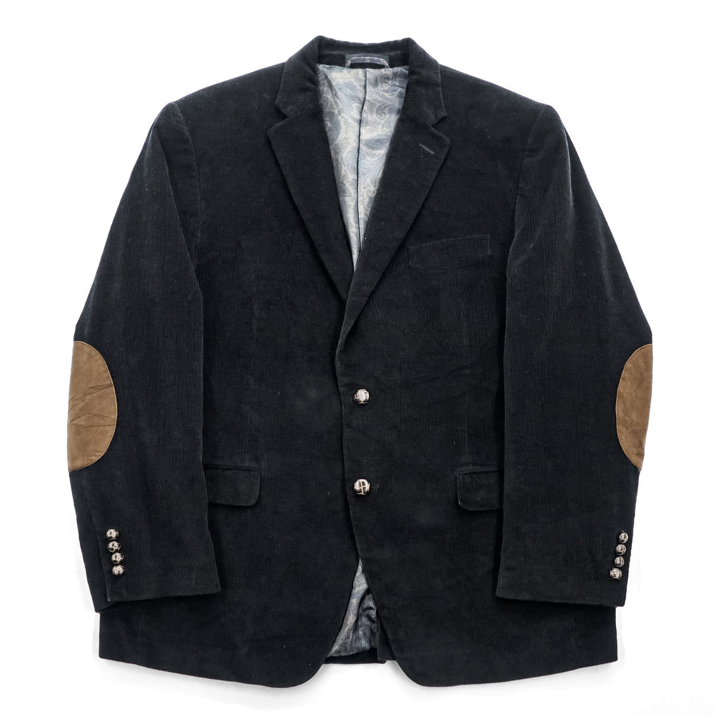 LAUREN RALPH LAUREN 90年代 ヴィンテージ コーデュロイ テーラードジャケット ブレザー XL ブラック エルボーパッチ 2B 裏地ペイズリー Macy's