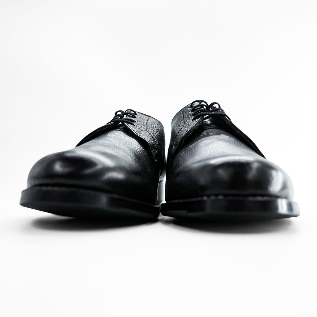 90年代 ヴィンテージ BATA フランス軍 ミリタリー オフィサー サービスシューズ 革靴 28cm ブラック シボ革