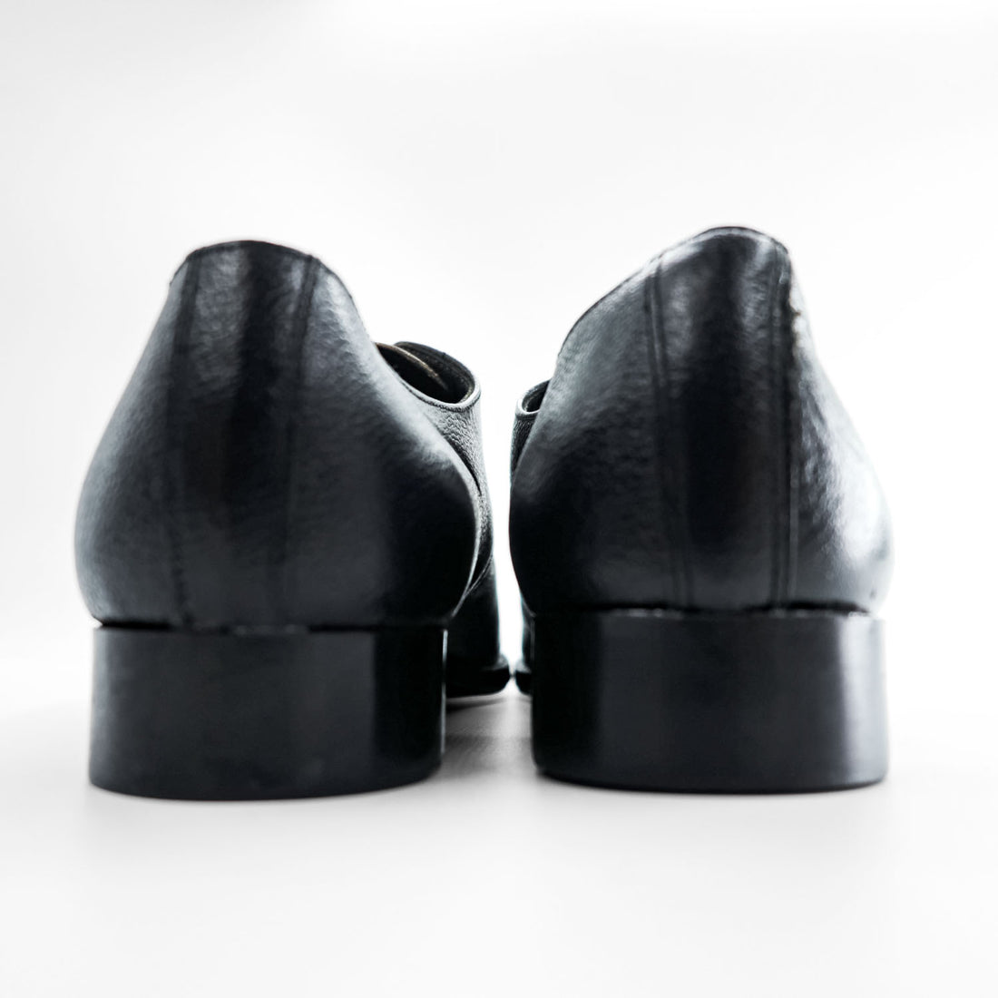 90年代 ヴィンテージ BATA フランス軍 ミリタリー オフィサー サービスシューズ 革靴 28cm ブラック シボ革