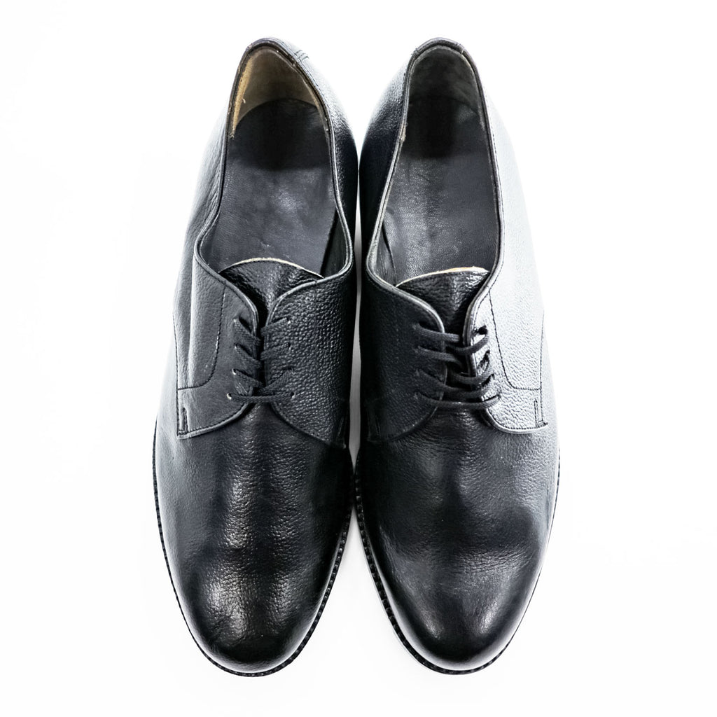 90年代 ヴィンテージ BATA フランス軍 ミリタリー オフィサー サービスシューズ 革靴 28cm ブラック シボ革