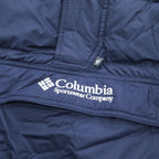 Columbia 中綿 Thermarator プルオーバージャケット アノラック L  ネイビー ドローコード  ハーフジップ WM1490