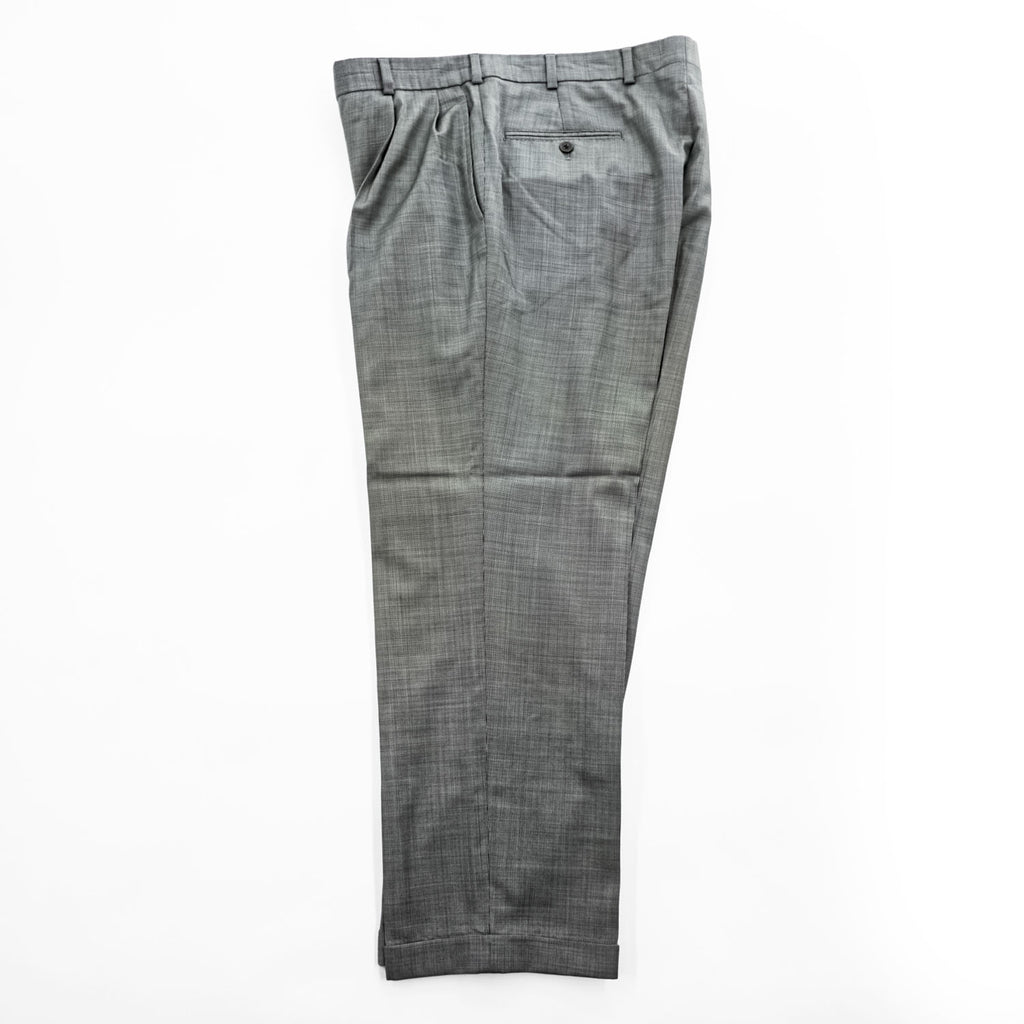 Brooks Brothers 2タック ワイド スラックス パンツ L グレー プリーツ ダブルカフス REGENT
