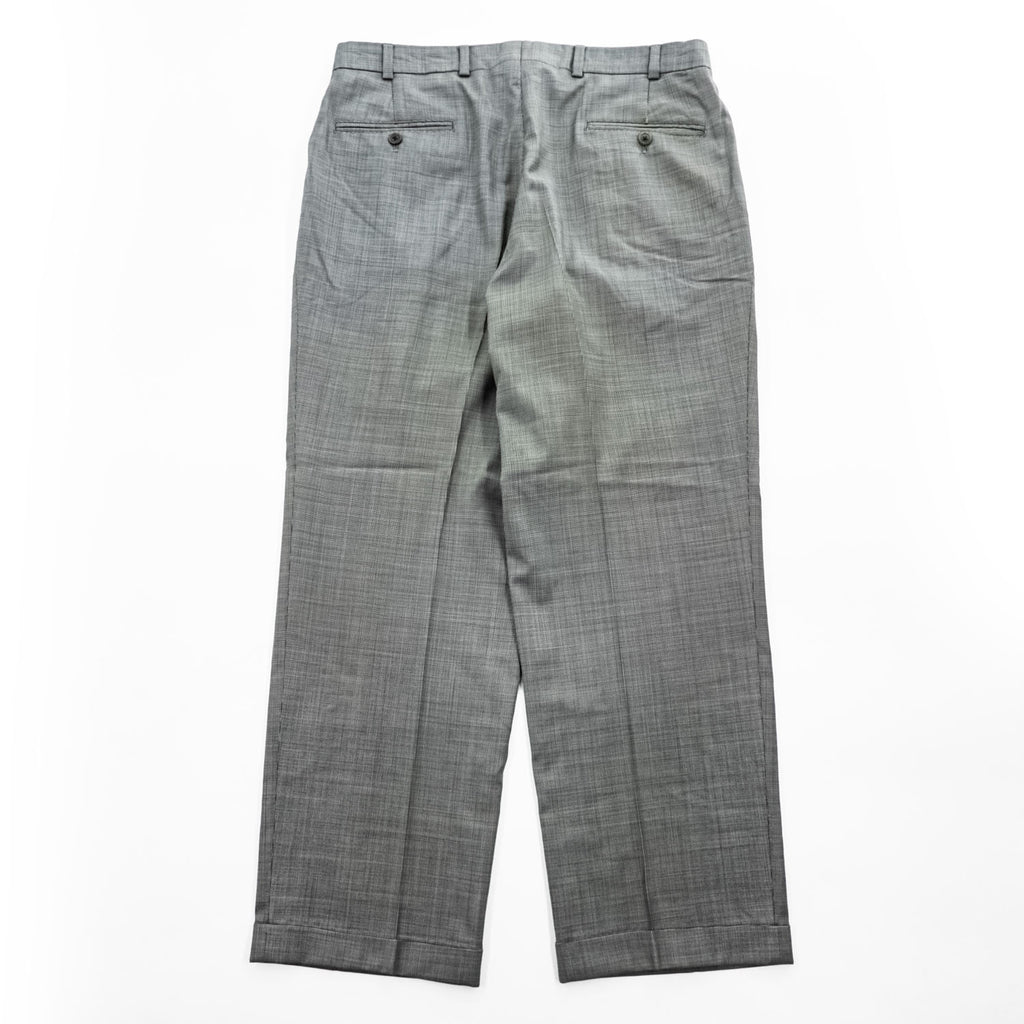 Brooks Brothers 2タック ワイド スラックス パンツ L グレー プリーツ ダブルカフス REGENT