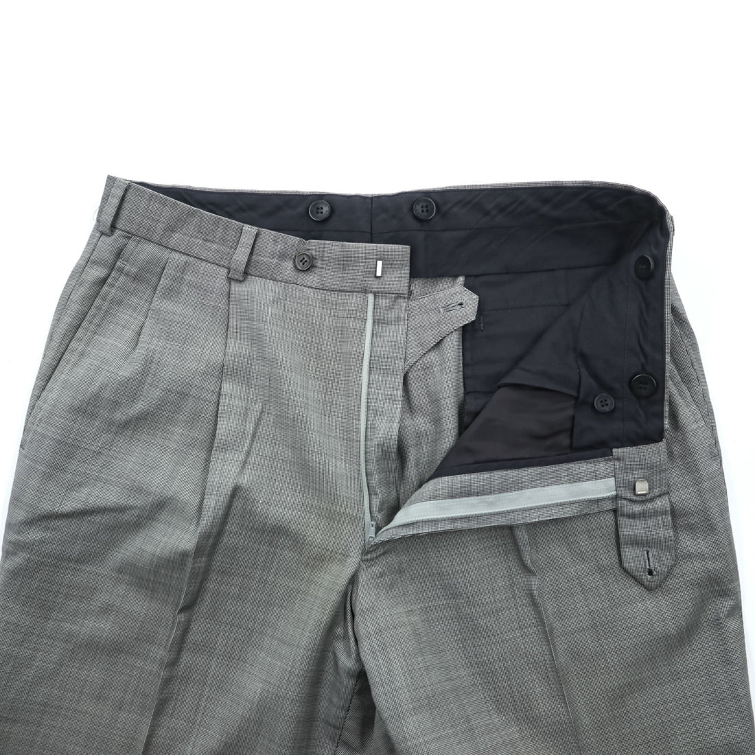 Brooks Brothers 2タック ワイド スラックス パンツ L グレー プリーツ ダブルカフス REGENT