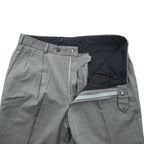 Brooks Brothers 2タック ワイド スラックス パンツ L グレー プリーツ ダブルカフス REGENT