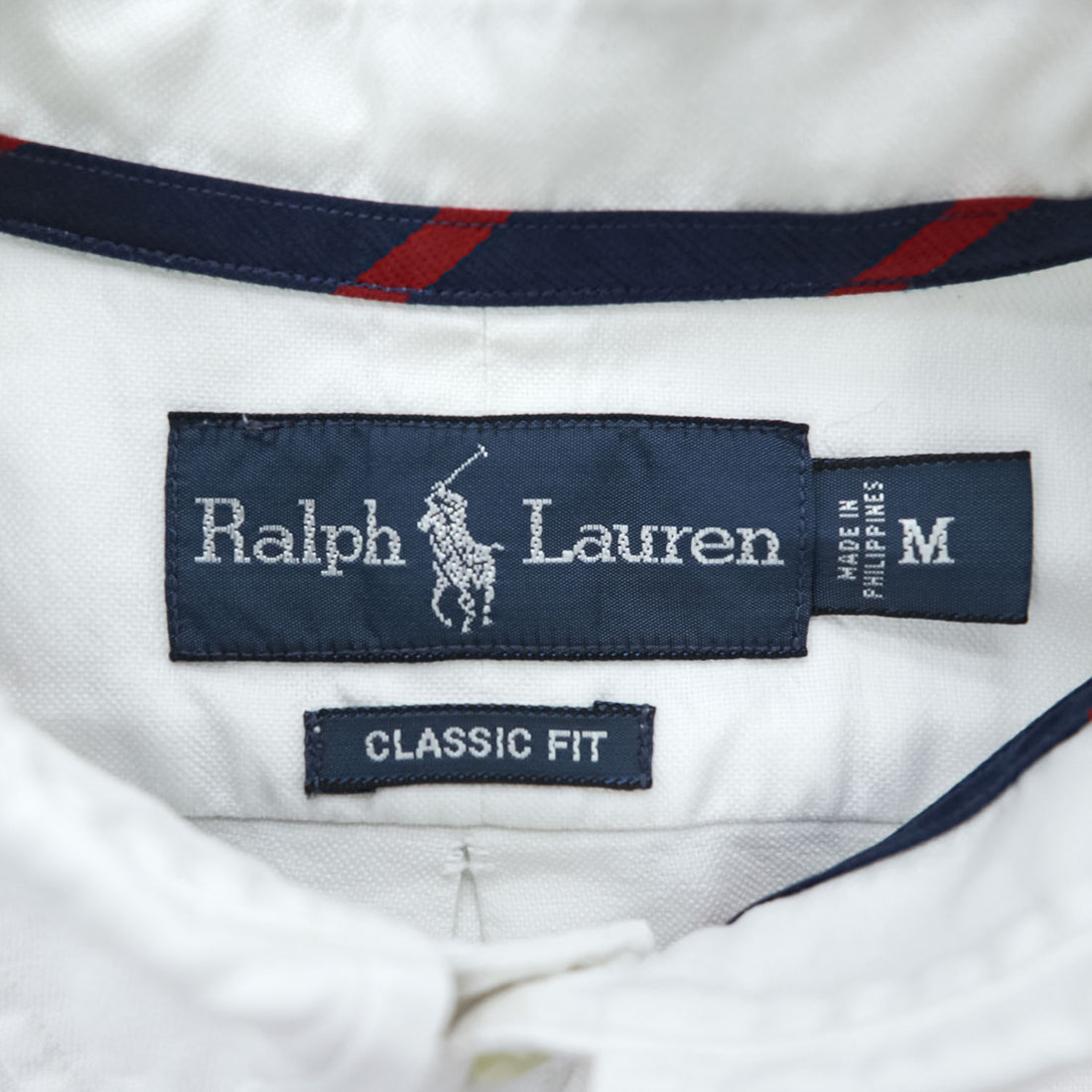 Ralph Lauren 90年代 ヴィンテージ 長袖 オックスフォードシャツ CLASSIC FIT M ホワイト ボタンダウン スモールポニー ロゴ 刺繍