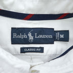 Ralph Lauren 90年代 ヴィンテージ 長袖 オックスフォードシャツ CLASSIC FIT M ホワイト ボタンダウン スモールポニー ロゴ 刺繍