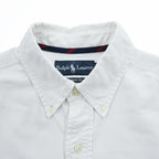 Ralph Lauren 90年代 ヴィンテージ 長袖 オックスフォードシャツ CLASSIC FIT M ホワイト ボタンダウン スモールポニー ロゴ 刺繍