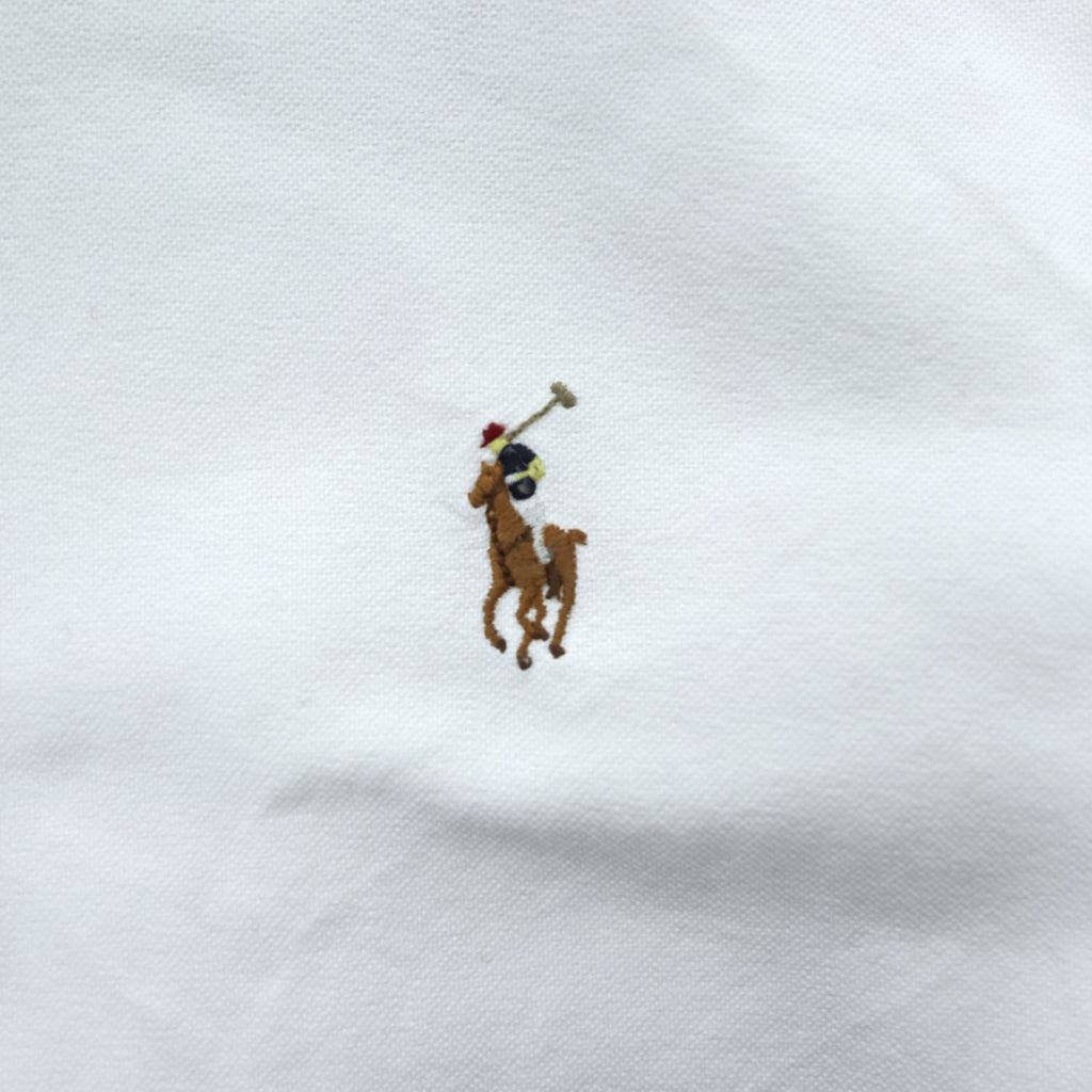 Ralph Lauren 90年代 ヴィンテージ 長袖 オックスフォードシャツ CLASSIC FIT M ホワイト ボタンダウン スモールポニー ロゴ 刺繍