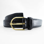 Salvatore Ferragamo ガンチーニ レザーベルト 36 ブラック ゴールド メタル バックル