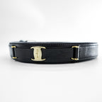 Salvatore Ferragamo ガンチーニ レザーベルト 36 ブラック ゴールド メタル バックル