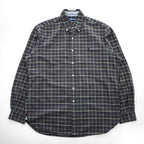 Ralph Lauren 90年代 ヴィンテージ 長袖 チェックシャツ CLASSIC FIT L グリーン ボタンダウン スモールポニー ロゴ 刺繍