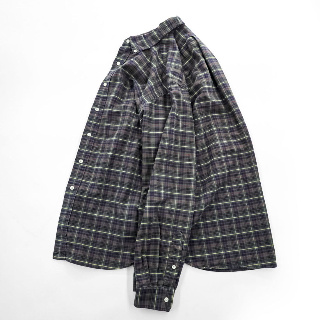Ralph Lauren 90年代 ヴィンテージ 長袖 チェックシャツ CLASSIC FIT L グリーン ボタンダウン スモールポニー ロゴ 刺繍