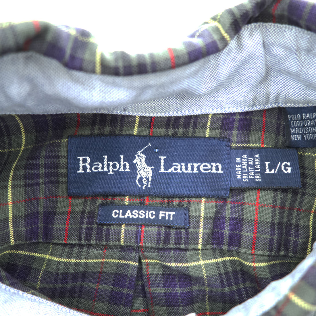Ralph Lauren 90年代 ヴィンテージ 長袖 チェックシャツ CLASSIC FIT L グリーン ボタンダウン スモールポニー ロゴ 刺繍
