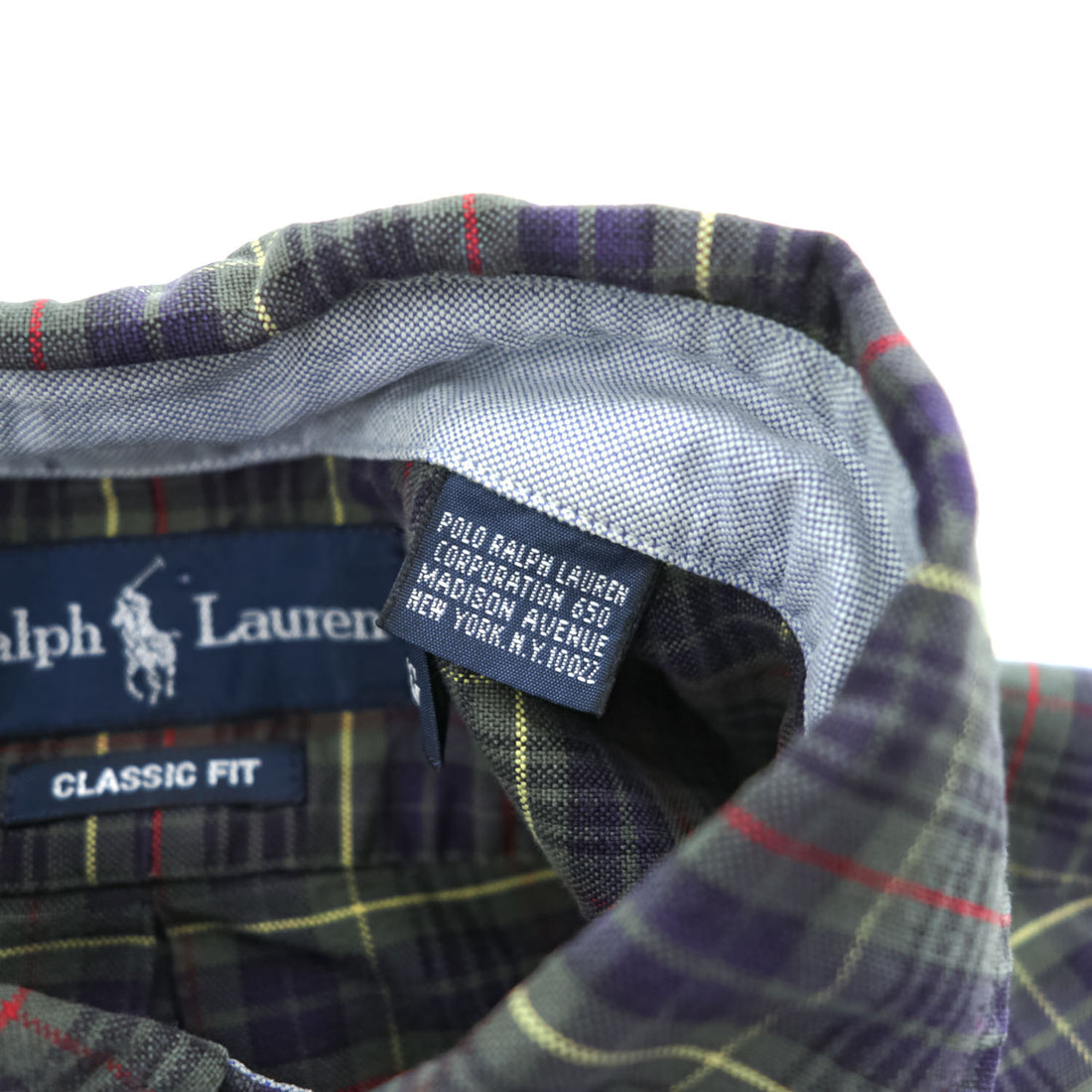 Ralph Lauren 90年代 ヴィンテージ 長袖 チェックシャツ CLASSIC FIT L グリーン ボタンダウン スモールポニー ロゴ 刺繍