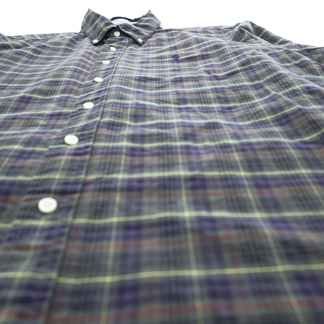 Ralph Lauren 90年代 ヴィンテージ 長袖 チェックシャツ CLASSIC FIT L グリーン ボタンダウン スモールポニー ロゴ 刺繍