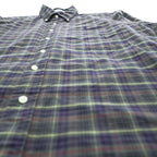 Ralph Lauren 90年代 ヴィンテージ 長袖 チェックシャツ CLASSIC FIT L グリーン ボタンダウン スモールポニー ロゴ 刺繍