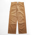 Pherrow's STORMY BLUE ダブルニー ダック ワークパンツ M ブラウン キャンバス シンチバック UNION MADE