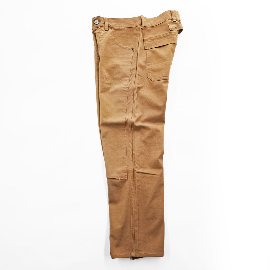 Pherrow's STORMY BLUE ダブルニー ダック ワークパンツ M ブラウン キャンバス シンチバック UNION MADE