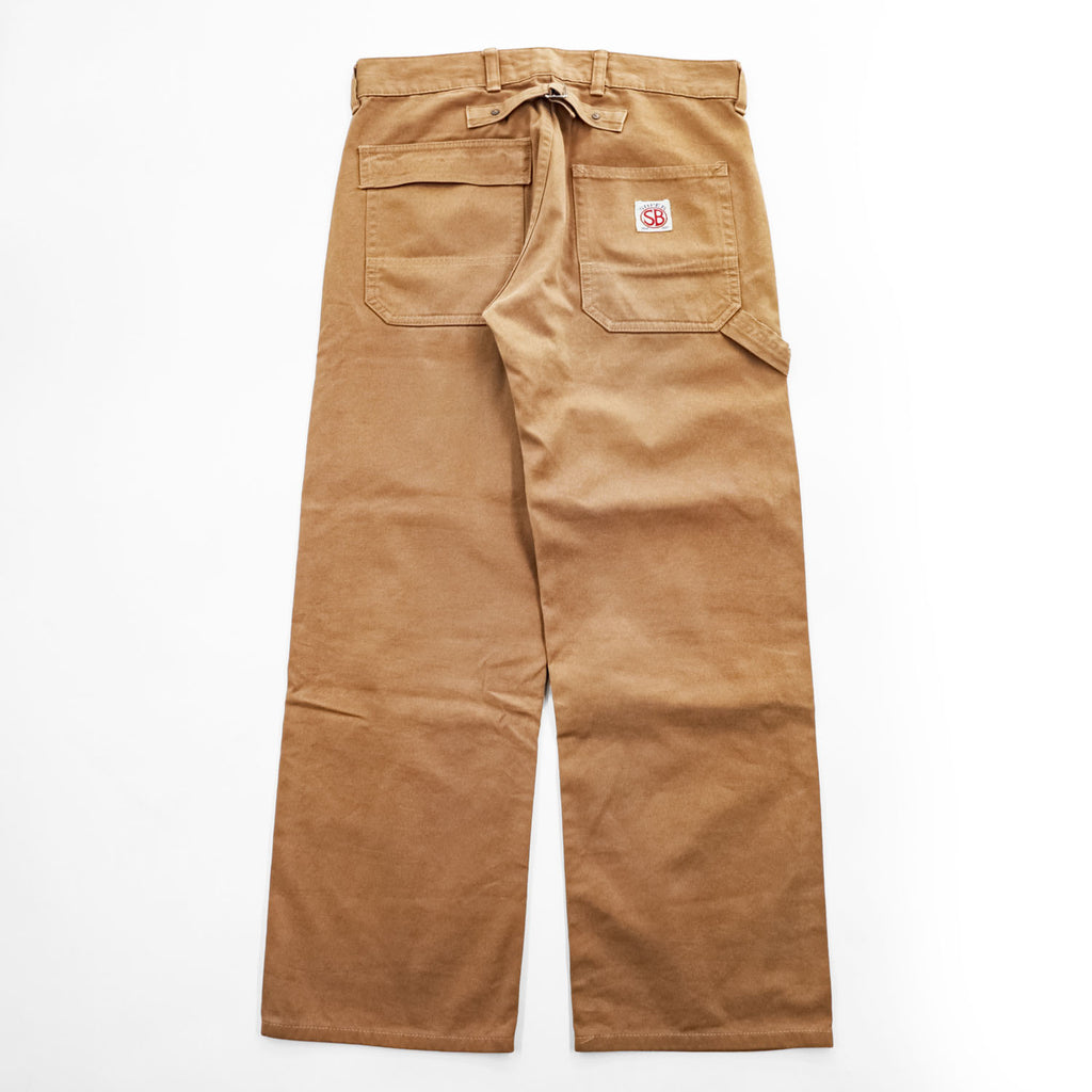 Pherrow's STORMY BLUE ダブルニー ダック ワークパンツ M ブラウン キャンバス シンチバック UNION MADE