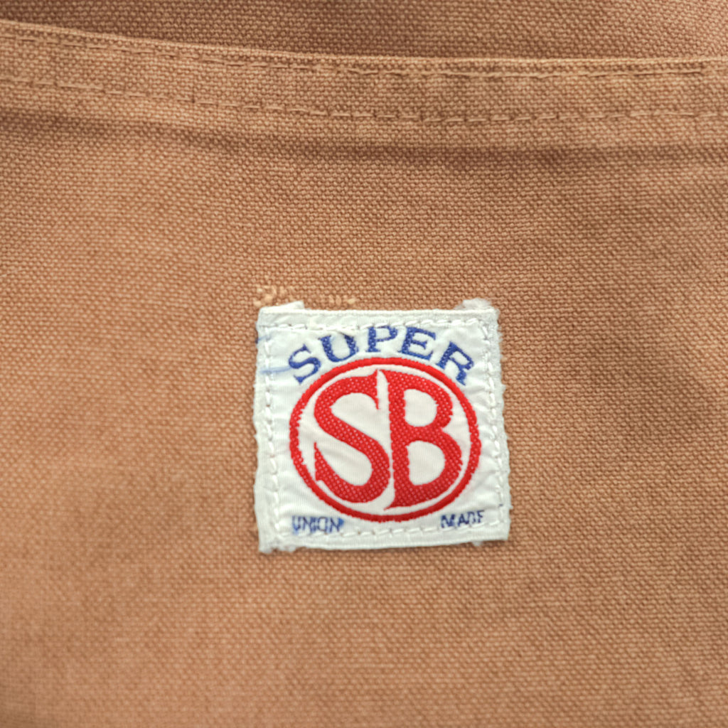 Pherrow's STORMY BLUE ダブルニー ダック ワークパンツ M ブラウン キャンバス シンチバック UNION MADE