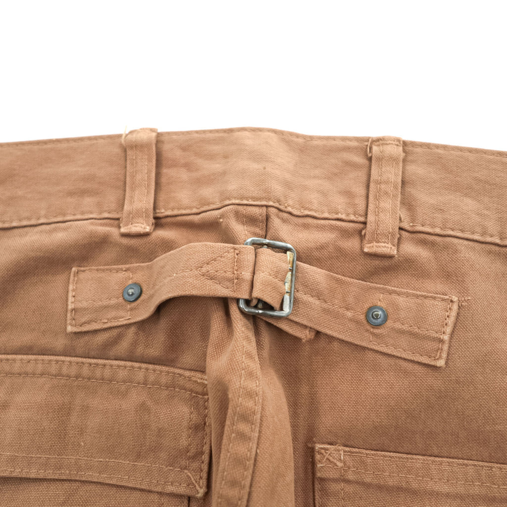 Pherrow's STORMY BLUE ダブルニー ダック ワークパンツ M ブラウン キャンバス シンチバック UNION MADE
