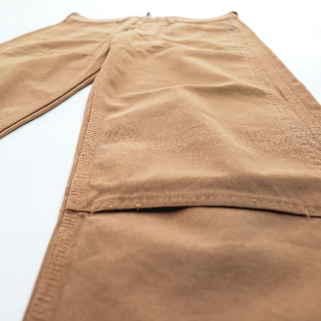 Pherrow's STORMY BLUE ダブルニー ダック ワークパンツ M ブラウン キャンバス シンチバック UNION MADE