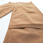 Pherrow's STORMY BLUE ダブルニー ダック ワークパンツ M ブラウン キャンバス シンチバック UNION MADE
