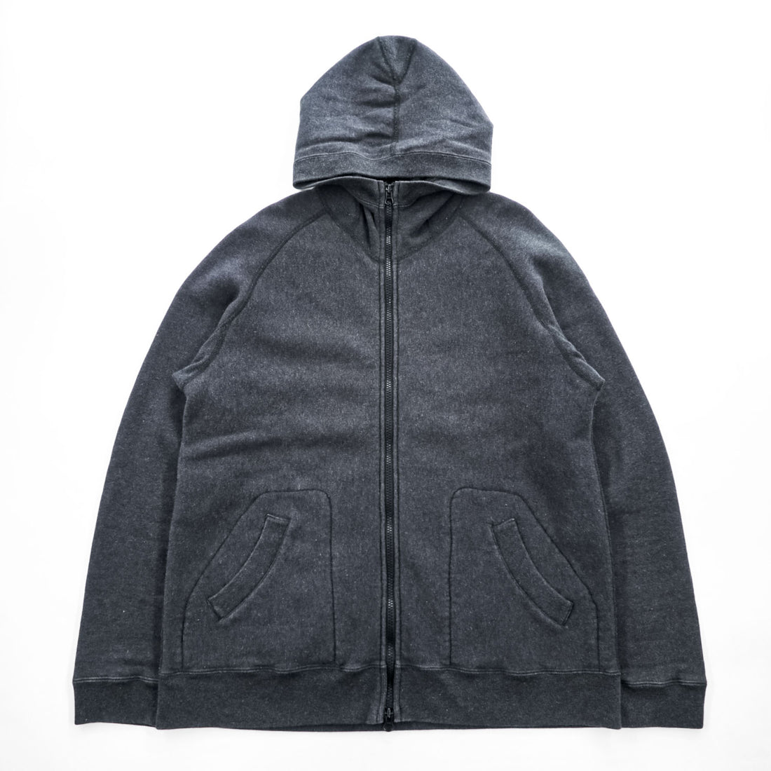 BRU NA BOINNE ラップアップ ジップパーカー XL グレー 裏起毛 ダブルジップ