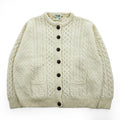 Carraig Donn 80年代 アイルランド製 ヴィンテージ アランニット カーディガン XL フィッシャーマン 生成り