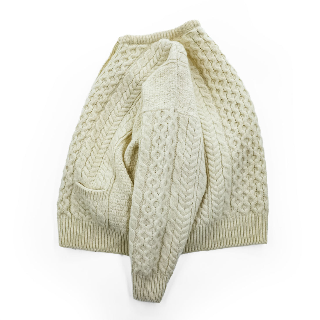 Carraig Donn 80年代 アイルランド製 ヴィンテージ アランニット カーディガン XL フィッシャーマン 生成り