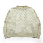 Carraig Donn 80年代 アイルランド製 ヴィンテージ アランニット カーディガン XL フィッシャーマン 生成り