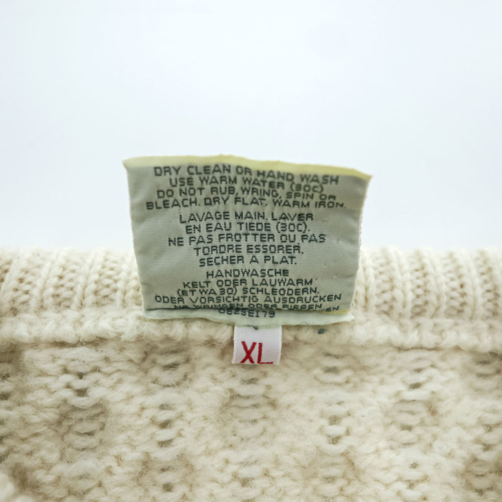Carraig Donn 80年代 アイルランド製 ヴィンテージ アランニット カーディガン XL フィッシャーマン 生成り