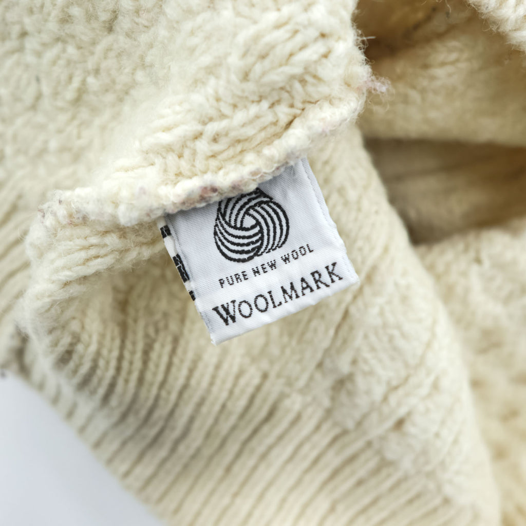 Carraig Donn 80年代 アイルランド製 ヴィンテージ アランニット カーディガン XL フィッシャーマン 生成り