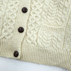 Carraig Donn 80年代 アイルランド製 ヴィンテージ アランニット カーディガン XL フィッシャーマン 生成り