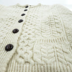 Carraig Donn 80年代 アイルランド製 ヴィンテージ アランニット カーディガン XL フィッシャーマン 生成り