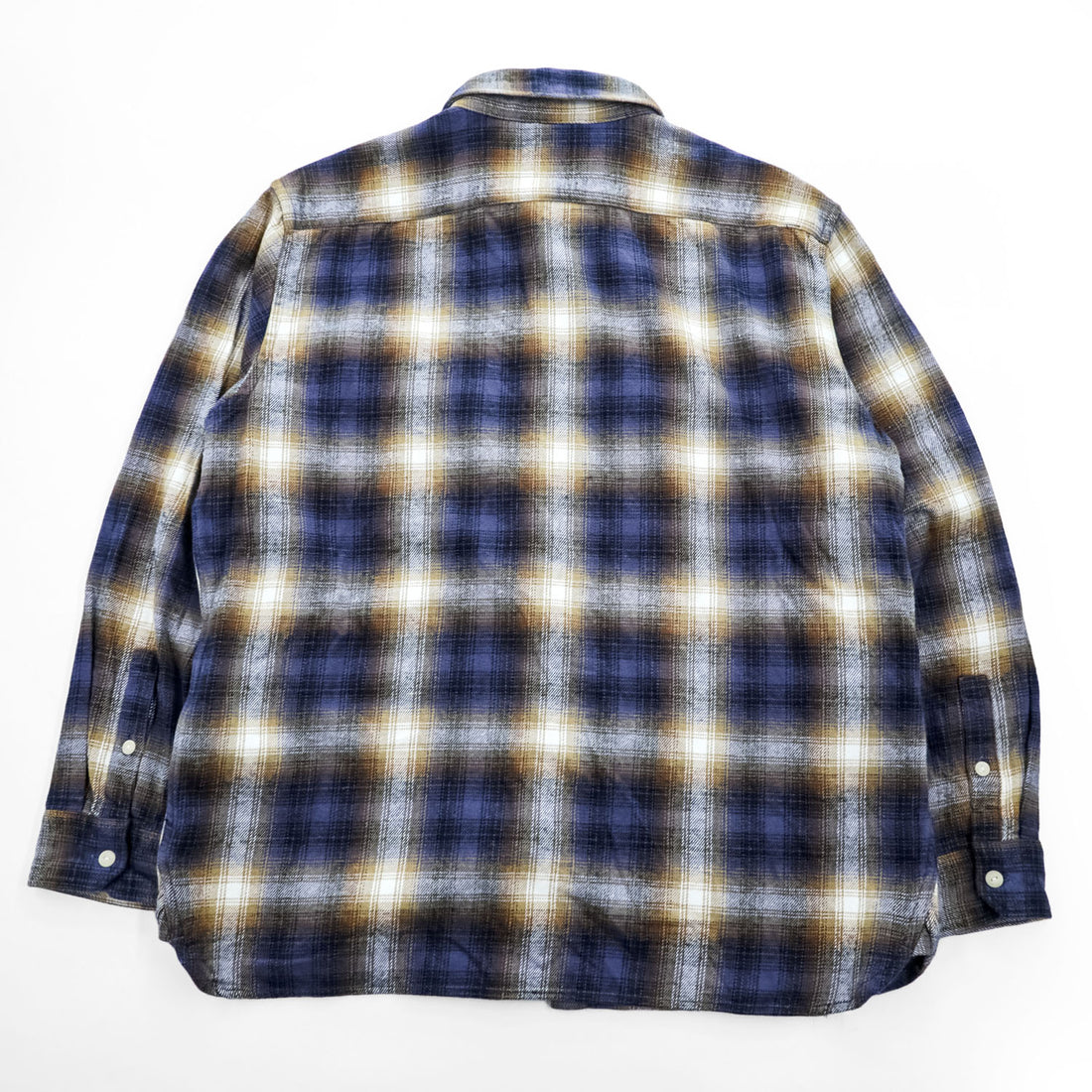 Levi's インド綿 コットン 長袖 オンブレチェックシャツ JACKSON WORKERS L ブルー ダブル フラップ 胸ポケット 19573-0281