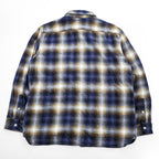 Levi's インド綿 コットン 長袖 オンブレチェックシャツ JACKSON WORKERS L ブルー ダブル フラップ 胸ポケット 19573-0281