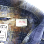 Levi's インド綿 コットン 長袖 オンブレチェックシャツ JACKSON WORKERS L ブルー ダブル フラップ 胸ポケット 19573-0281