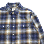 Levi's インド綿 コットン 長袖 オンブレチェックシャツ JACKSON WORKERS L ブルー ダブル フラップ 胸ポケット 19573-0281