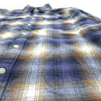 Levi's インド綿 コットン 長袖 オンブレチェックシャツ JACKSON WORKERS L ブルー ダブル フラップ 胸ポケット 19573-0281