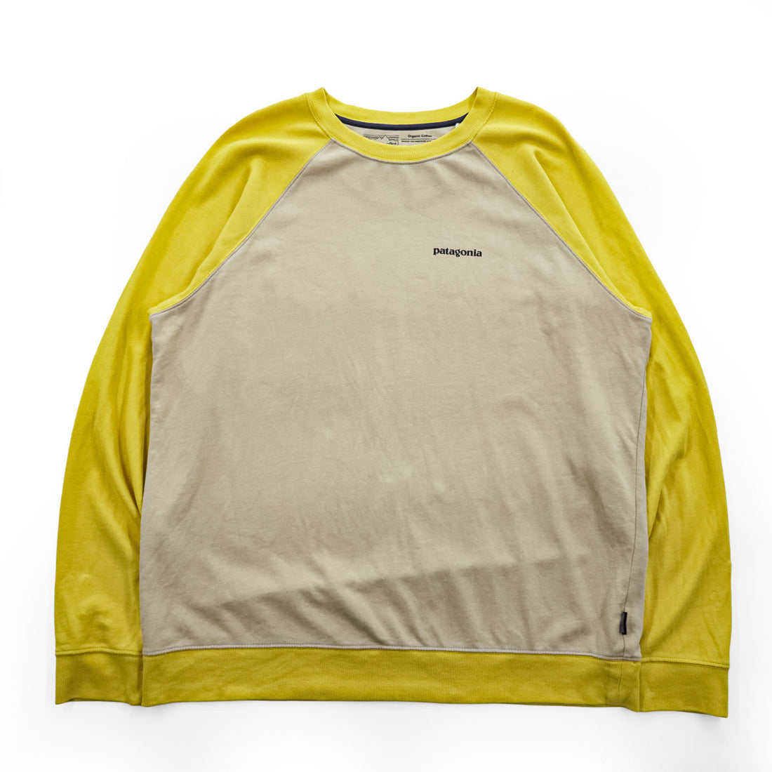 Patagonia P-6ロゴ オーガニックコットン ラグラン スウェット トレーナー XL イエロー ビッグサイズ ORGANIC COTTON 39603