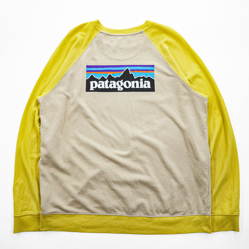 Patagonia P-6ロゴ オーガニックコットン ラグラン スウェット トレーナー XL イエロー ビッグサイズ ORGANIC COTTON 39603