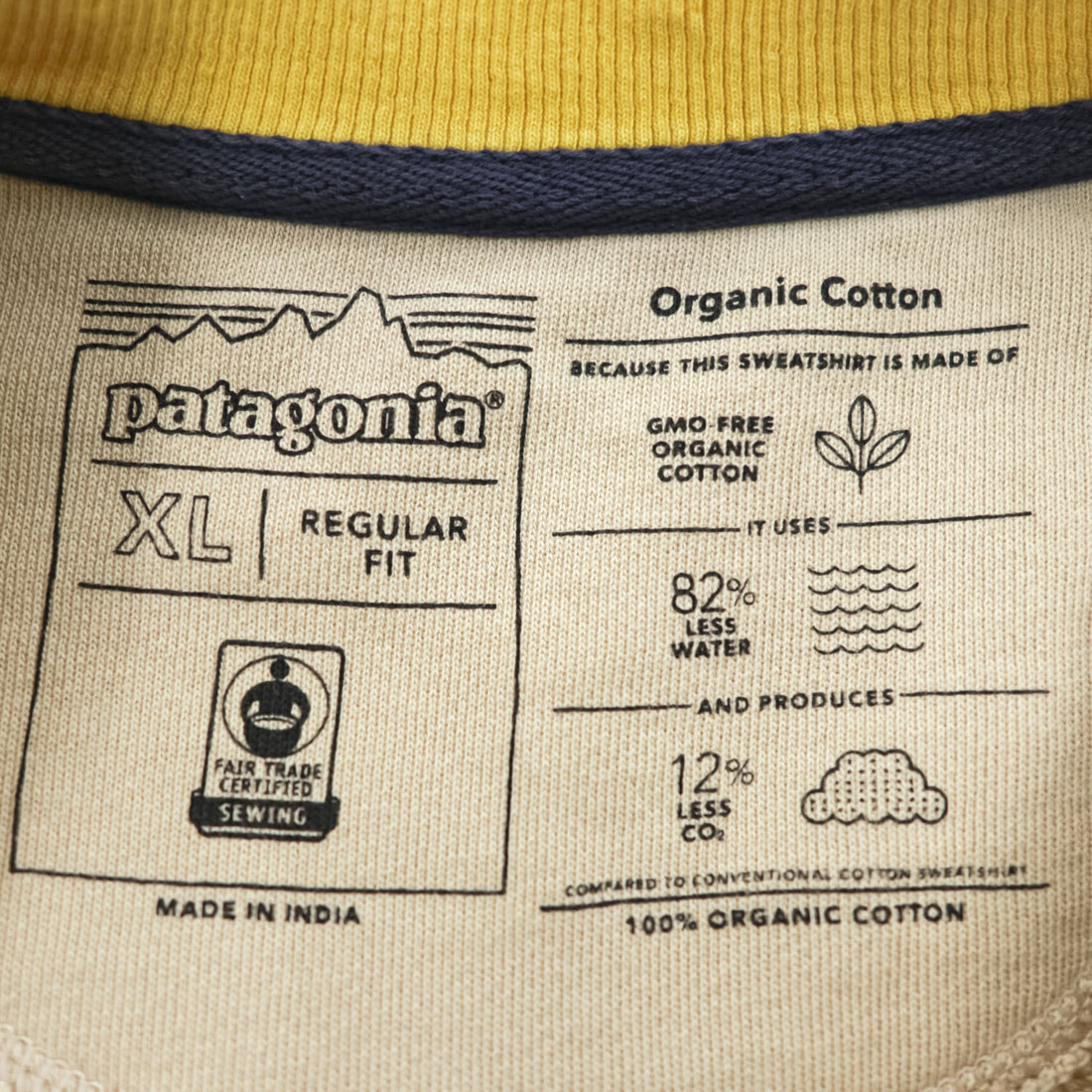 Patagonia P-6ロゴ オーガニックコットン ラグラン スウェット トレーナー XL イエロー ビッグサイズ ORGANIC COTTON 39603