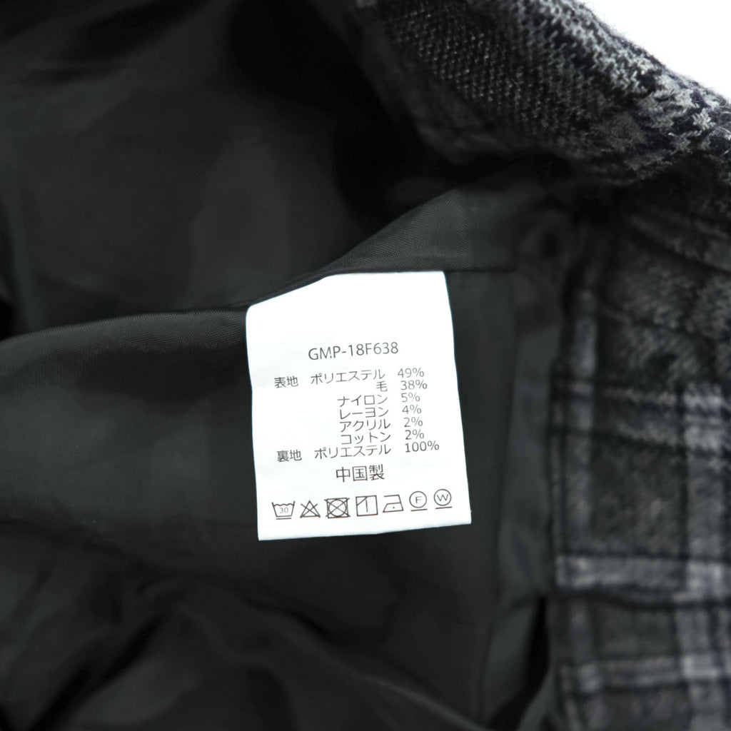 GRAMICCI グレンチェック パンツ M グレー ツイード パッチワーク ベルト付 GMP-18F638