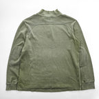 Sunny Sports ダメージ加工 ヘンリーネック サーマル 長袖 ロングスリーブ Tシャツ L カーキ UNION MADE エルボーパッチ