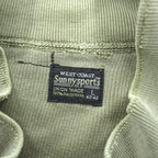 Sunny Sports ダメージ加工 ヘンリーネック サーマル 長袖 ロングスリーブ Tシャツ L カーキ UNION MADE エルボーパッチ
