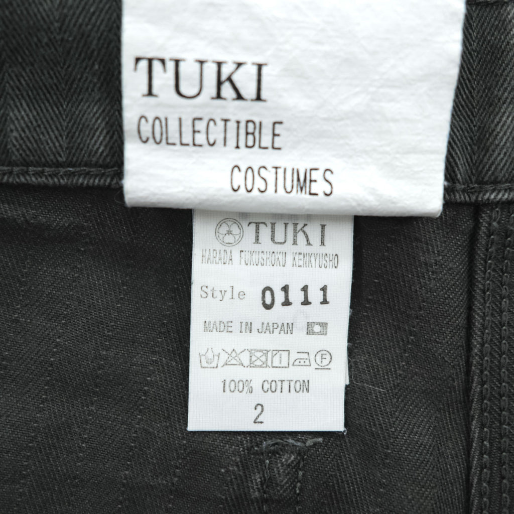 TUKI 日本製 コンバットパンツ COMBAT PANTS 0111 ヘリンボーン M ブラック ワイド