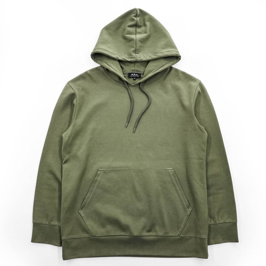 A.P.C. 日本製 プルオーバー パーカー M グリーン カンガルーポケット 4114413