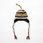 Made in Nepal Wool Earflap Knit Cap イヤーフラップ ニット帽 ノルディック柄 耳当て 三つ編み タッセル ウール100% ネパール製